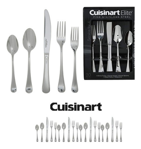 Set 20pzs Juego Cubiertos Acero Inox P/ 4 Personas Cuisinart