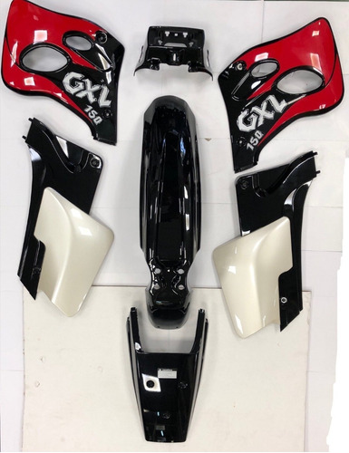 Kit Plasticos Cachas Guerrero Gxl150 Negro Original 7 Piezas