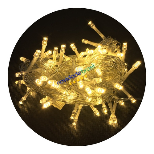 Imagem 1 de 5 de Kit 6 Cordão Led (60m) Montar Cortina 3mx2m Branco Quente