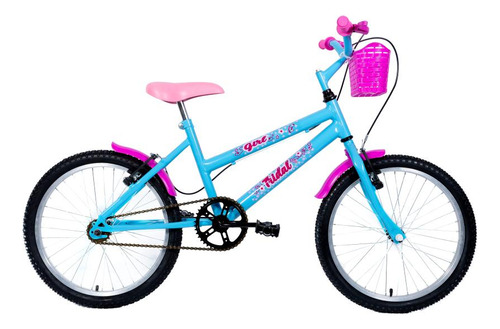 Bicicleta Aro 20 Mtb Girl Infantil Tridal Cor Azul Céu