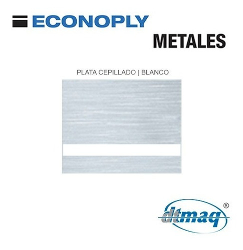 Plancha Placa Laserable Econoply Plata Cepillado Blanco60x40