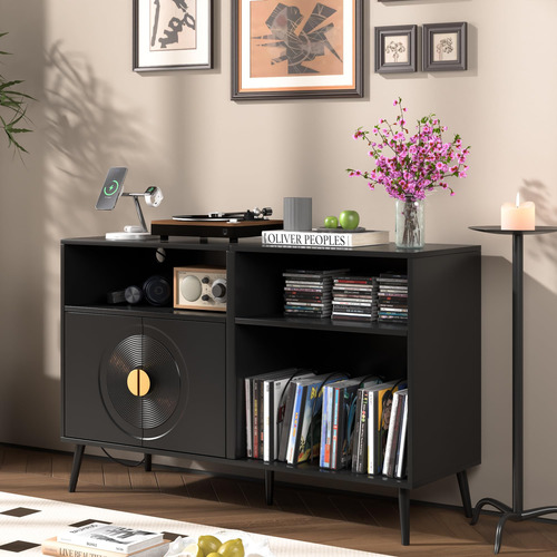 Soporte Grande Para Tocadiscos Marca X Modelo Y Con Puerta Color
