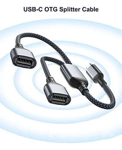 Adaptador De Cable Usb C Macho A Doble Usb Hembra De 1 Pie,