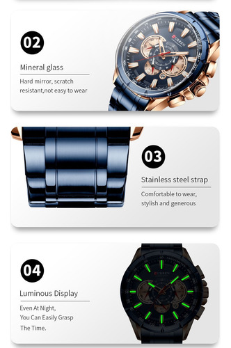 Reloj Con Esfera Negra Plateada Curren 8363 Para Hombre Homb