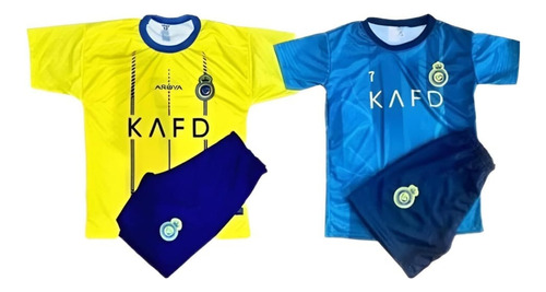 2 Kit Conjunto Infantil E Juvenil Do Al-nassr Cr7 Novo