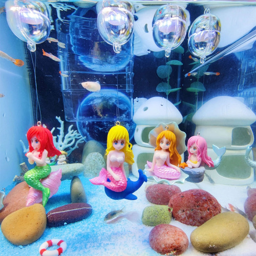 (3 #mold) Decorações Estatueta Pequena De Sereias Com Barra