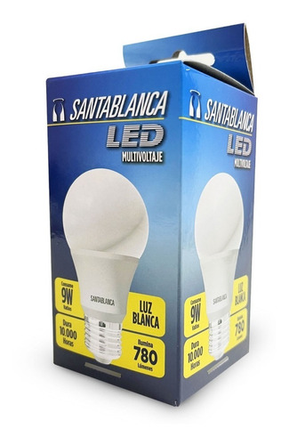 Bombillo Led Santablanca A60 9w Multivolt 10.000 H Luz Fria