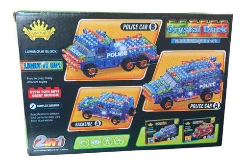 Juguete Bloques Construccion Con Luz Led Policia Bomberos