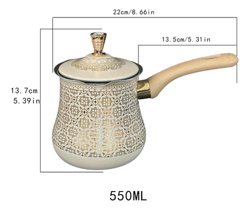 Cafetera Turca De Acero Inoxidable, 550 Ml Patrón Dorado
