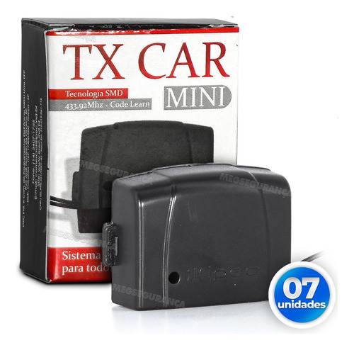 Kit 07 Tx Car Controle Abrir Portão Farol Carro Luz 433mhz