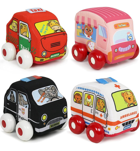 Haga Clic En N Play Coches De Peluche Juego De 4 Autos Suave