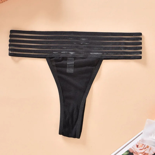 Tanga Lenceria Transparente De Malla