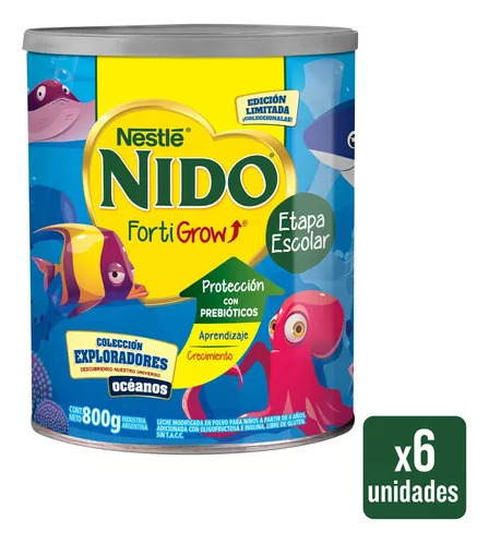 Nido Fortigrow 800gr Combo X 6 Unidades