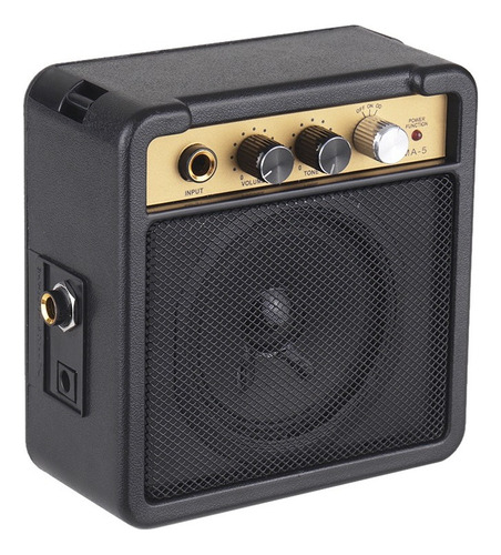 Amplificador de guitarra con altavoz, mini amplificador de 5 W, color negro