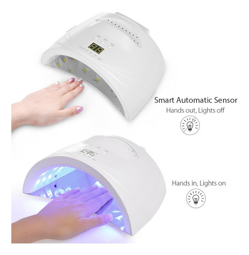 48w Led Uv Inalámbrico Uñas Lámpara Recargable Uñas Gel
