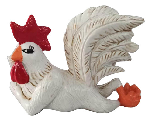 Decoración De Fiesta Blanca P Rooster Winking Big Tail Chick