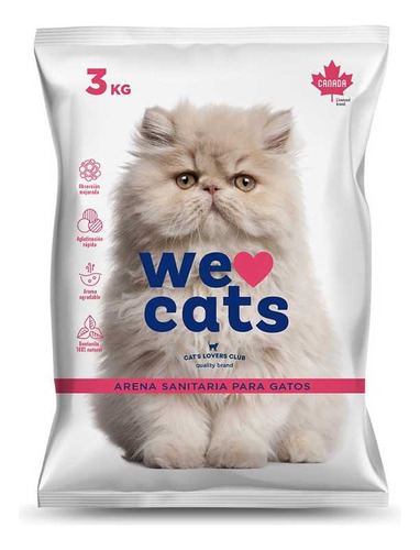 Arena Para Gatos We Love Cats Aglutinante Bentonita 3kg