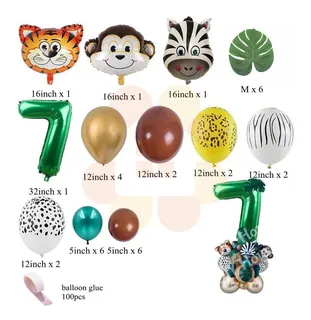 35 Unids/set De Globos Para Fiestas De Safari En La Selva, C