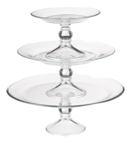 Set Plato Torta 3 Pisos Selene Libbey Postres Tienda Pepino