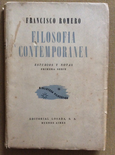 Filosofía Contemporánea - Francisco Romero - Estudios Notas