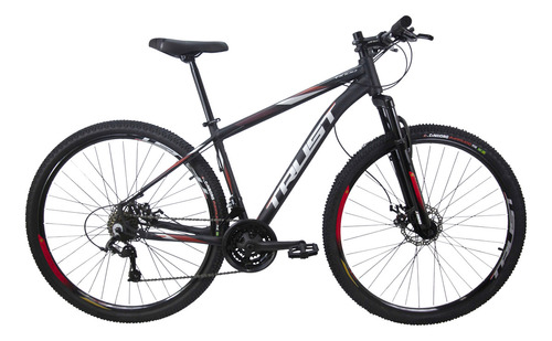 Bicicleta Aro 29 Trust Tx 200 - 24 Velocidades - Aluminio Cor Preto/vermelho Tamanho Do Quadro 21