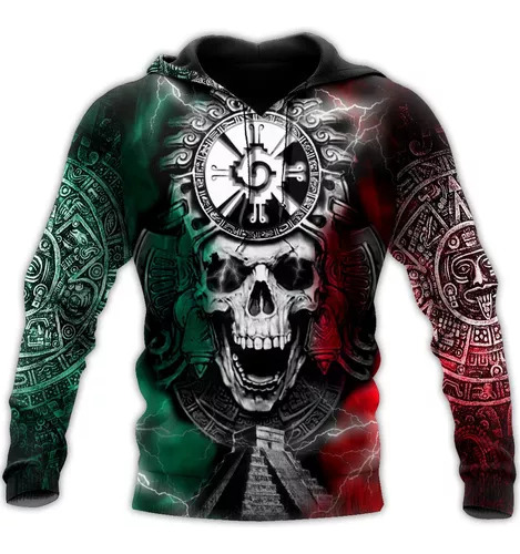 Sudadera Con Capucha Estampada Completa En 3d De Maya Hunab