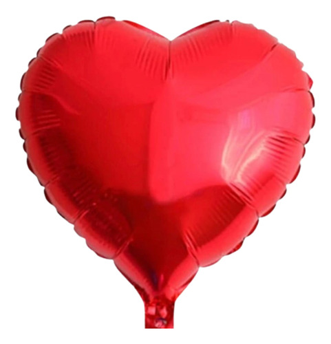 Globo Corazón Metalizado 18 Pulgadas Pack X 2 Unidades Rojo Corazón