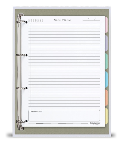 Caderno Fichário Universitário Personalizado - Floral C/160f
