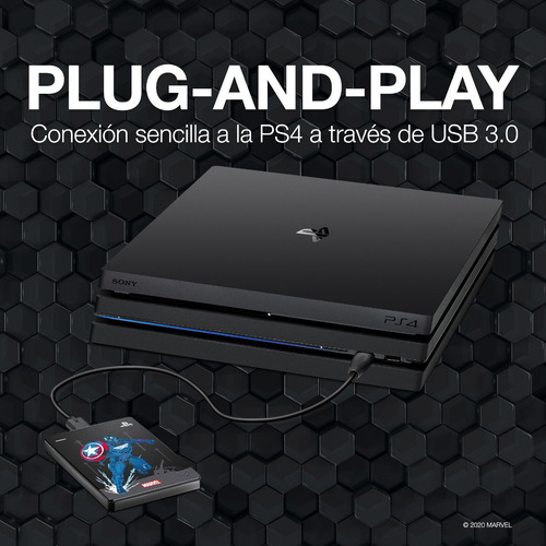 Imagen 2 de 2 de Disco Duro Externo Seagate Capitán América Usb Ps4 2tb