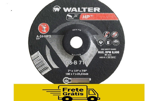 Disco de corte rugoso de 10 HP 7 X 1/4 X 7/8 - Walter 08b710