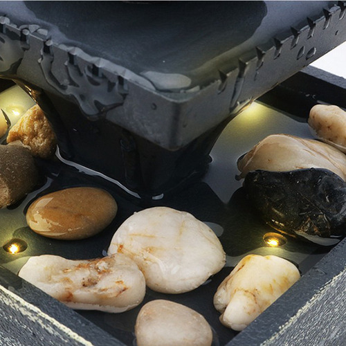 Mz Mesa Feng Shui Meditación Cascada Fuente De Luz Led Para