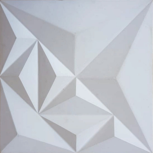 Forma Placa Gesso Molde 3d 50 X 50 Triangulo Bali Pet 1.8mm Branco