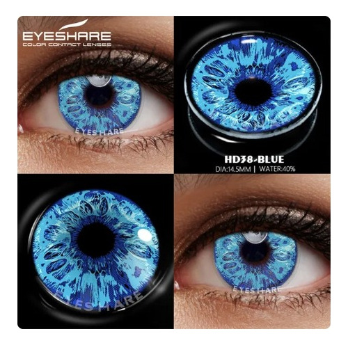 Lentes De Contacto Blue Cosplay Eyeshare + Estuche