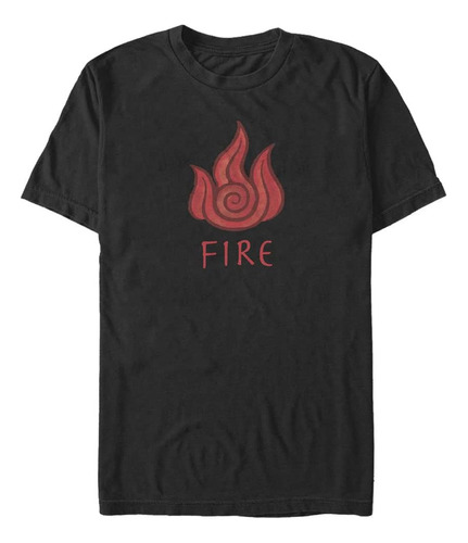 Nickelodeon Polera Fire Element Para Hombre Y Altura, Negr