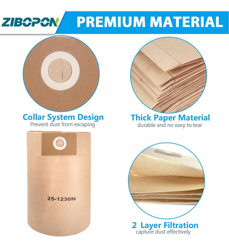 Paquete De 6 Bolsas De Filtro Desechables 25-1230 De Repu...