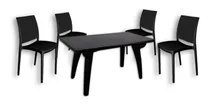 Comprar 4 Sillas Valencia Y 1 Mesa Rectangular Mascardi Negra Prm