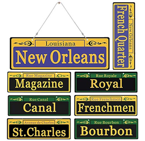 Booda Brand Mardi Gras Decorations New Orleans Street Signs 