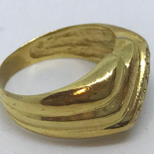 539a - Anel Moderno Largo Em Ouro 18k Com Diamantes