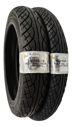 Par Pneus Sem Camara Biz E Pop 60/100-17 E 80/100-14 Tl