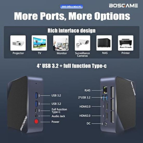 Bosgame B95 Mini Pc Intel 12th N95 Windows 11 Pro Mini Compu