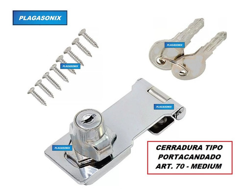 Imagen 4 de 9 de Portacandado Cerradura Sin Candado Medium Kit 5 Unid.