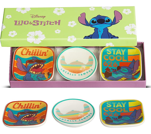 Disney Lilo And Stitch Trinket Dish Set - Bandeja De Joyería