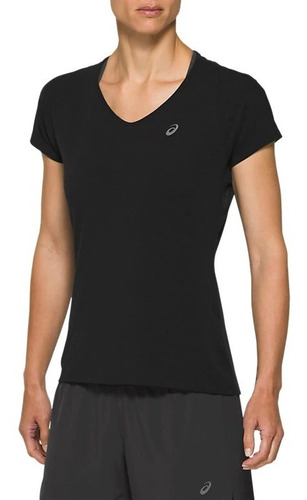 Playera Asics Mujer Negro V Neck Ss Top Running 2012a981004