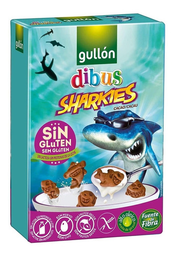 Galletas Sharkies Gullon Cacao Sin Gluten Sin Proteina Leche