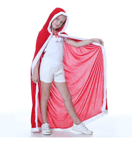Imagen 5 de 5 de Capa De Fiesta De Navidad Para , Capa Roja Con