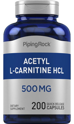 Piping Rock Acetil L-carnitina 500 Mg | 200 Cápsulas | Supl