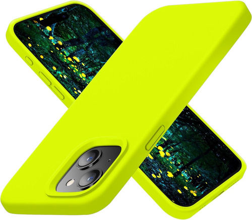 Funda Para iPhone 15 Cordking, Verde Fluorescente Liso