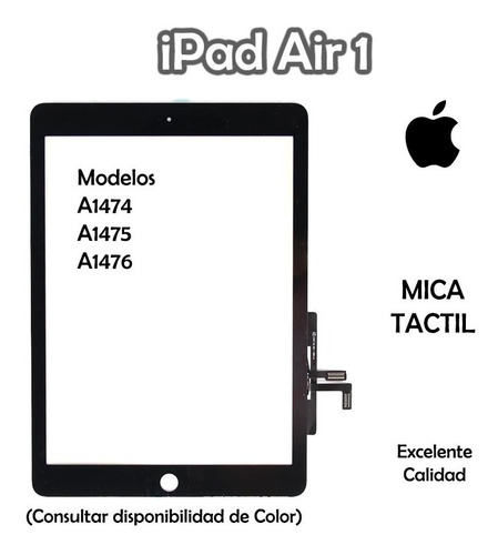 Mica Táctil iPad Air 1 + Garantia + Ccs