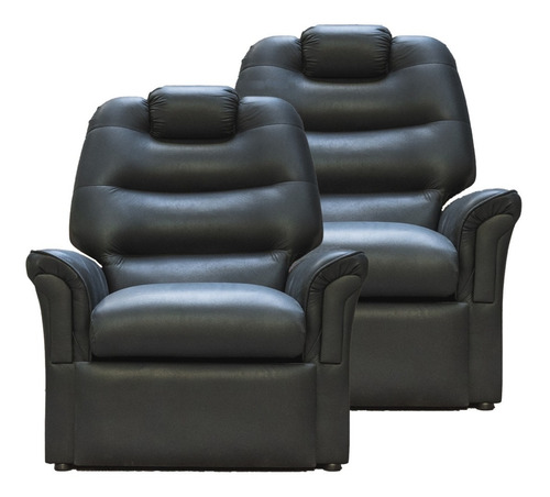Sillon Reclinable X 2 Unidades Poltrona Cuerina Envio Gratis
