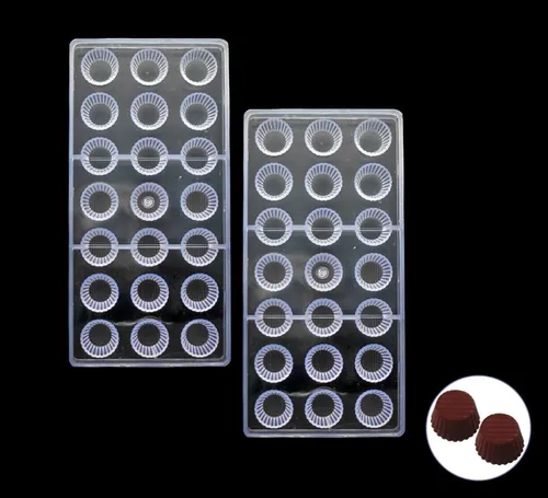 Pack X2 Moldes Chocolate Moldes De Policarbonato Circular